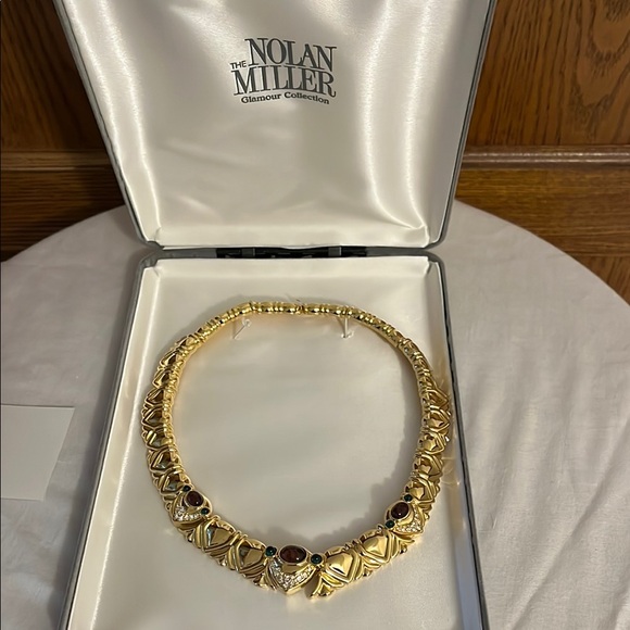 Nolan Miller Gold and Red Necklace - Picture 1 of 7